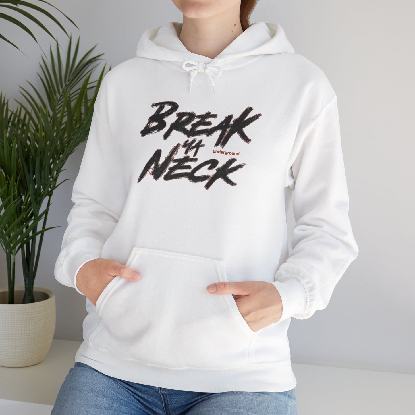 Break My Neck Hoodie — Bold Script Graphic Pullover