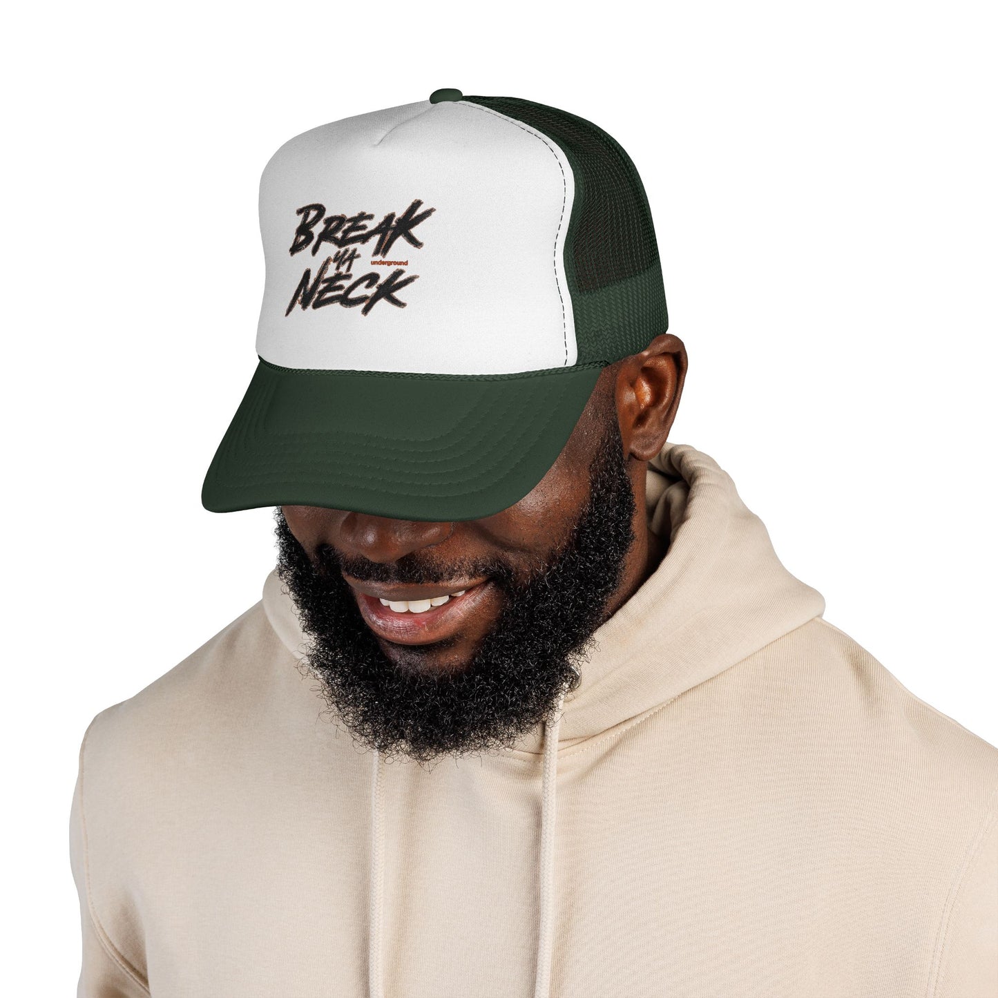 Break My Neck Trucker Cap — Vintage Skate/Streetwear Mesh Hat
