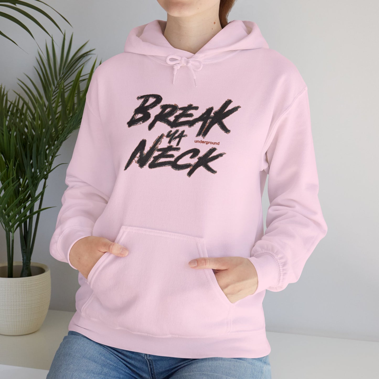 Break My Neck Hoodie — Bold Graphic Pink Streetwear Pullover